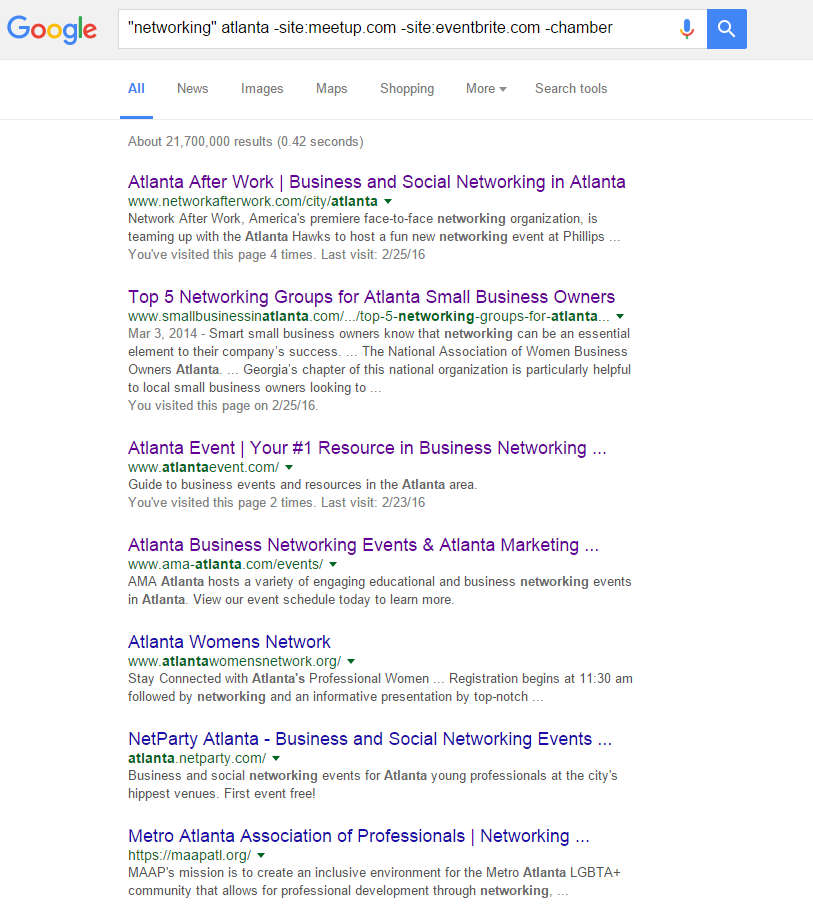 A screenshot of Google outlining the results of the search query we just discussed.