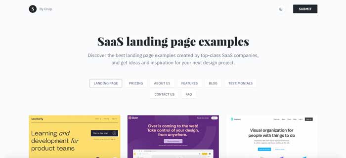 The website that showcases a couple of good landing page examples.